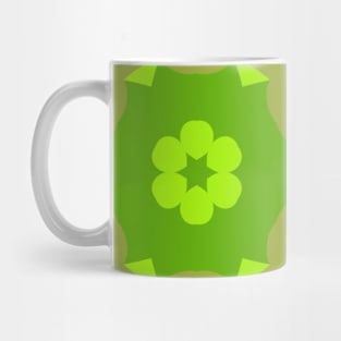 Retro Mandala Flower Green Red and Purple Mug